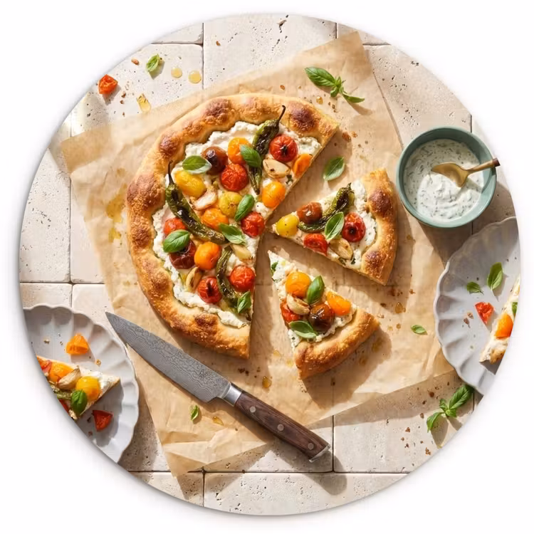 Muurcirkel - Eten - Tomaten - Basilicum - Maaltijd - Vers — 1
