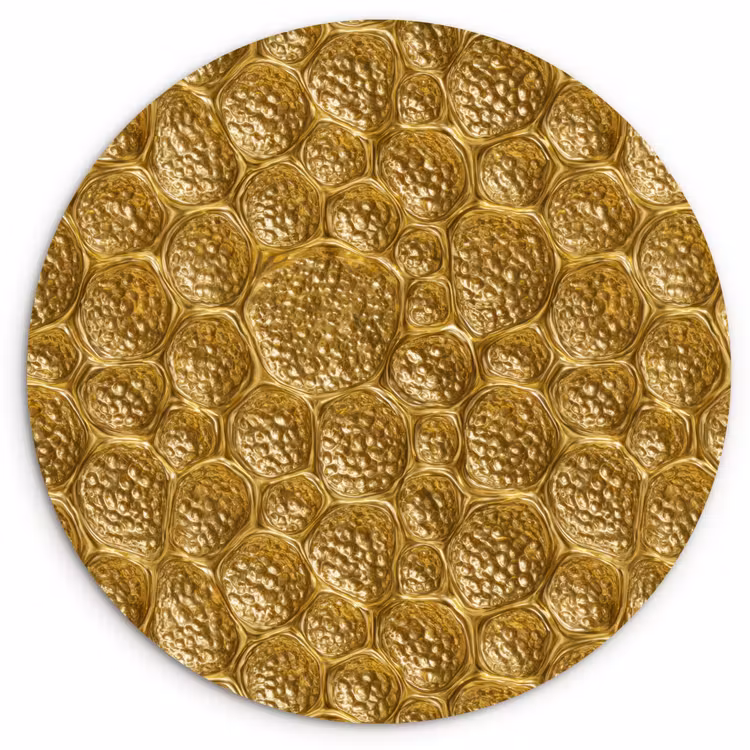 Muurcirkel - Gehamerd - Mozaïek - Antiek - Goud — 1