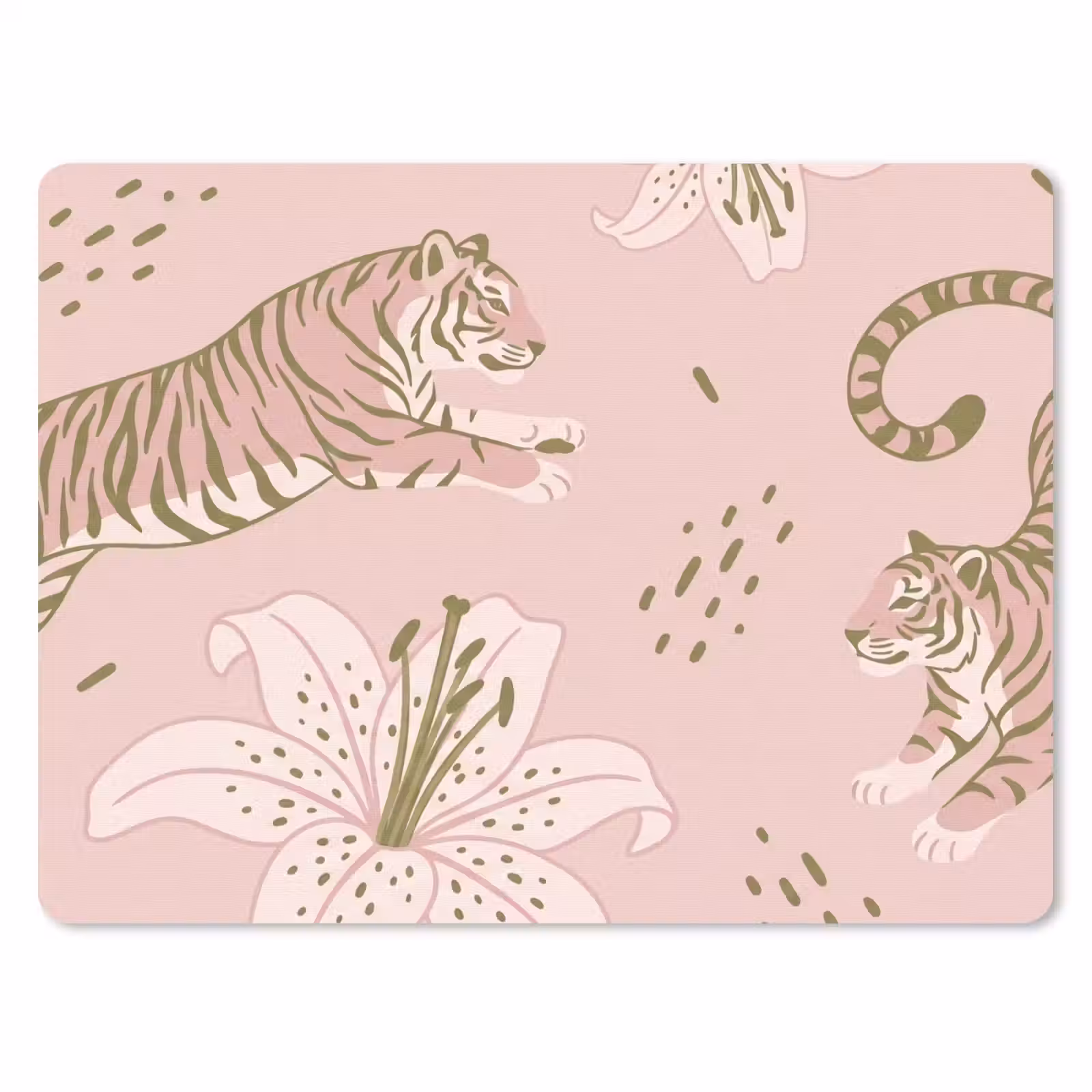 Muismat - Kat - Springend - Bloemen - Abstract - Roze — 1