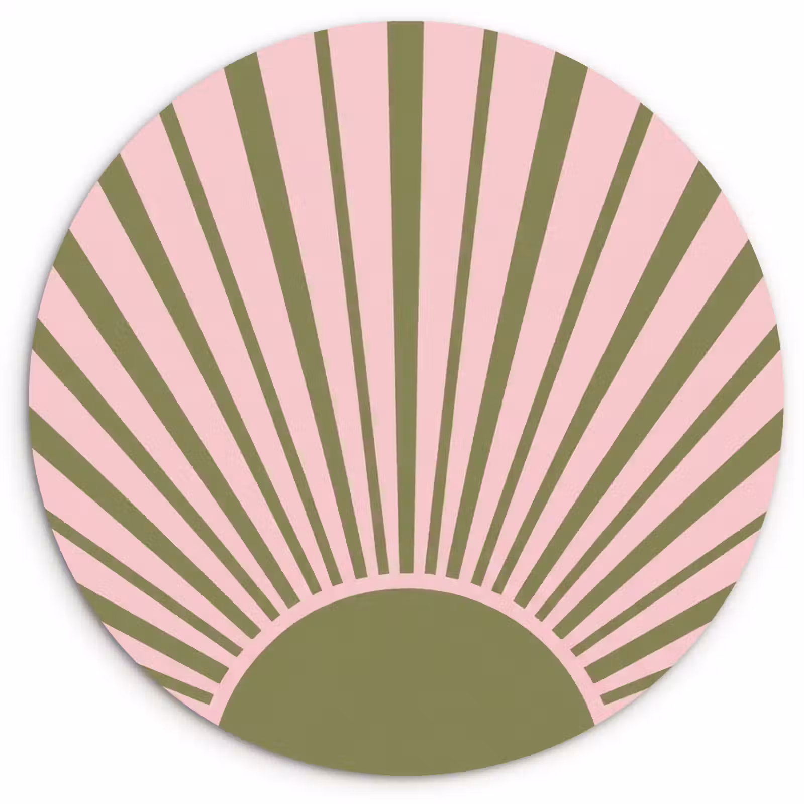 Muurcirkel - Abstract - Stralen - Grafisch - Roze - Groen — 1