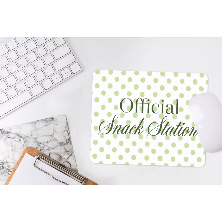 Muismat - Snack Station - Groen - Stippen — 2