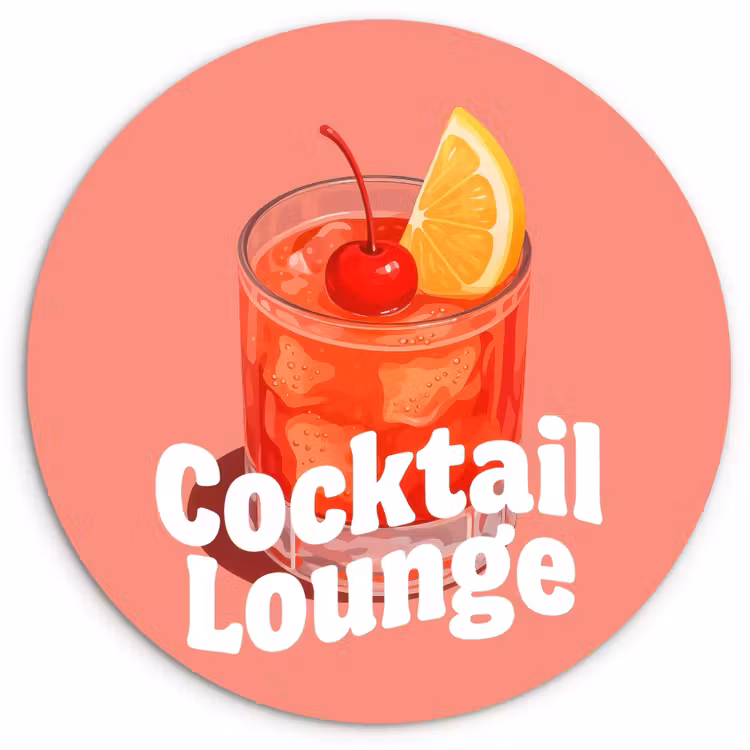 Muurcirkel - Cocktail Lounge - Glas - Koraal — 1