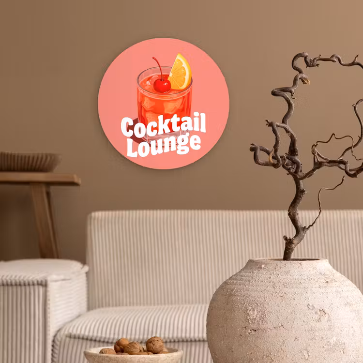 Muurcirkel - Cocktail Lounge - Glas - Koraal — 2