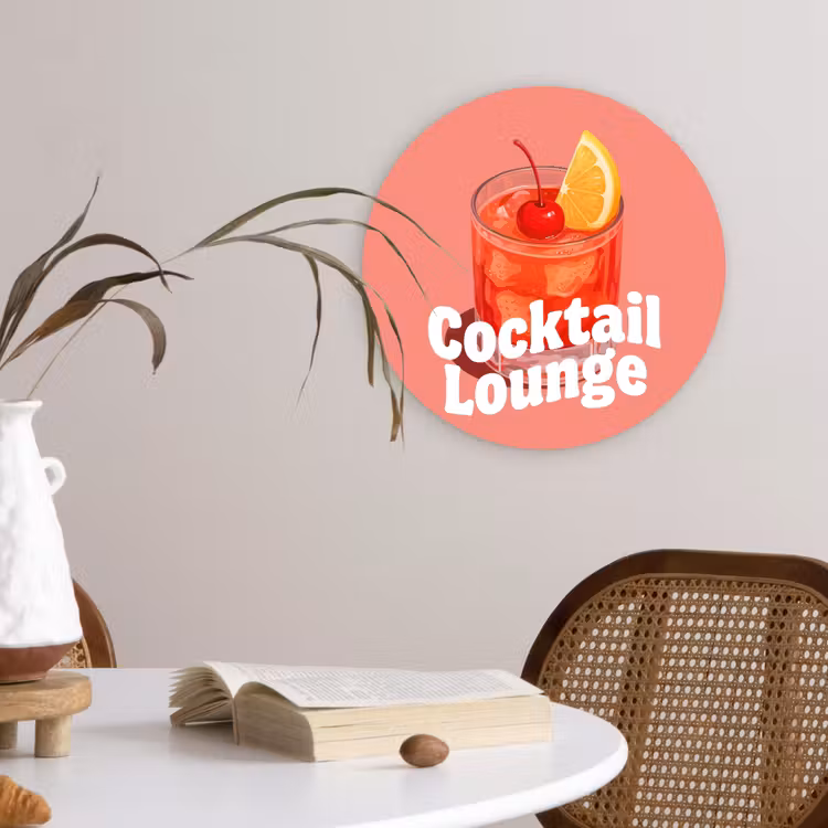 Muurcirkel - Cocktail Lounge - Glas - Koraal — 4