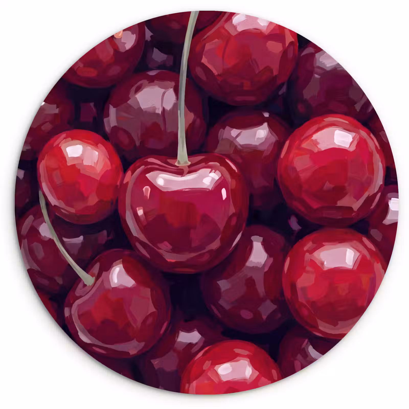 Muurcirkel - Fruit - Kersen - Eten - Modern - Rood — 1