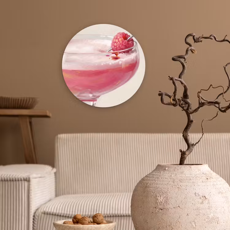 Muurcirkel - Cocktail - Framboos - Drank - Modern - Roze — 2