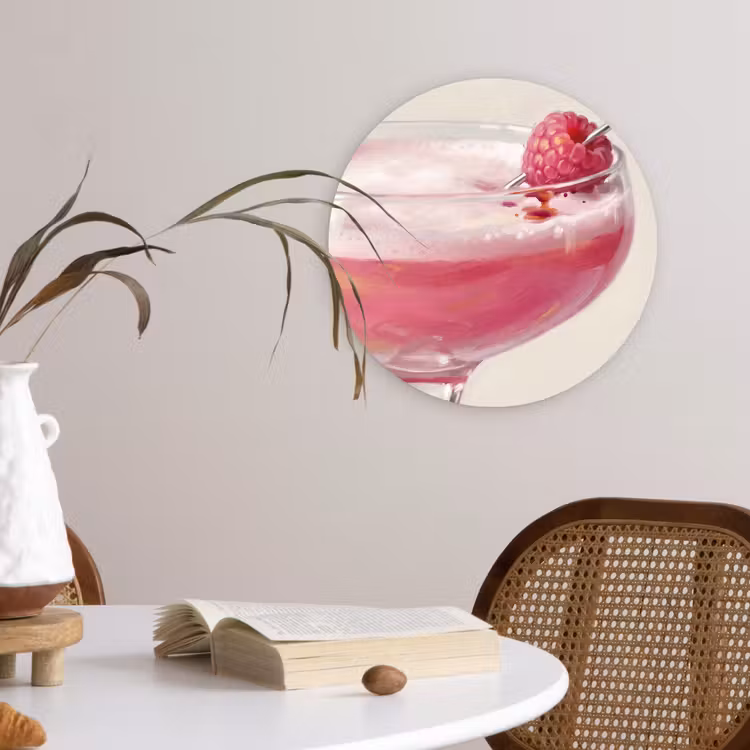 Muurcirkel - Cocktail - Framboos - Drank - Modern - Roze — 4