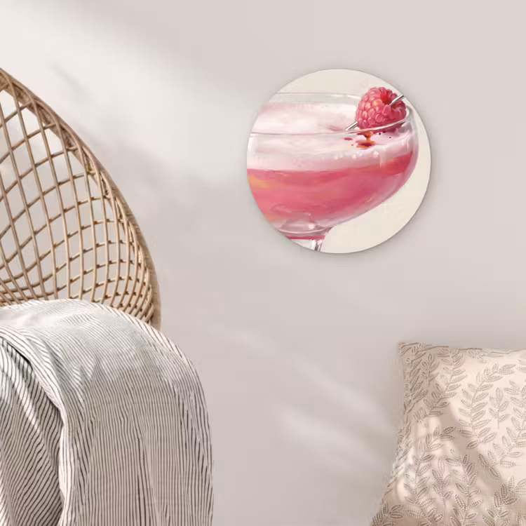 Muurcirkel - Cocktail - Framboos - Drank - Modern - Roze — 5