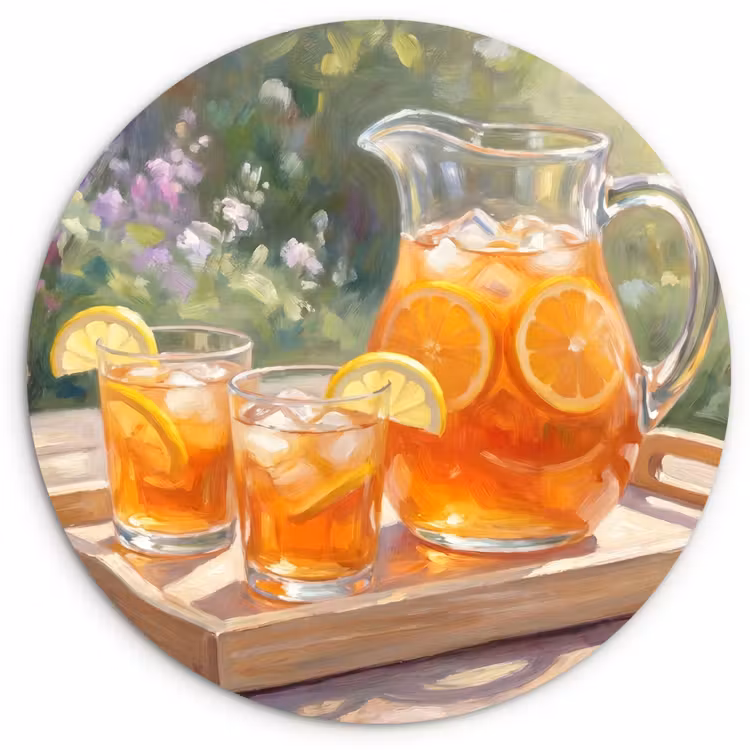 Muurcirkel - Drank - Citroen - Zomer - Tuin - Geel — 1