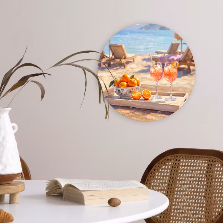 Muurcirkel - Drank - Glazen - Strand - Zomer - Oranje — 4
