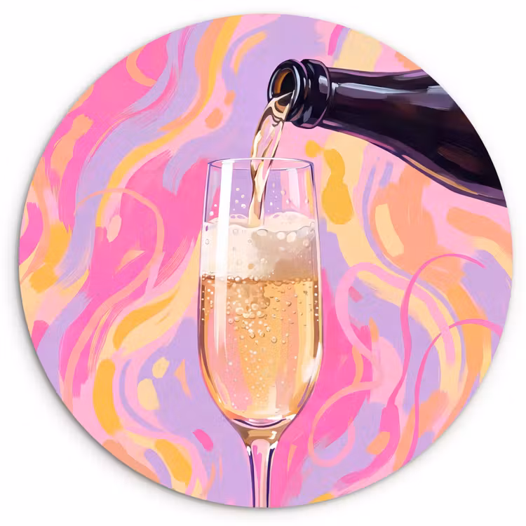 Muurcirkel - Drank - Inschenken - Feest - Abstract - Roze — 1