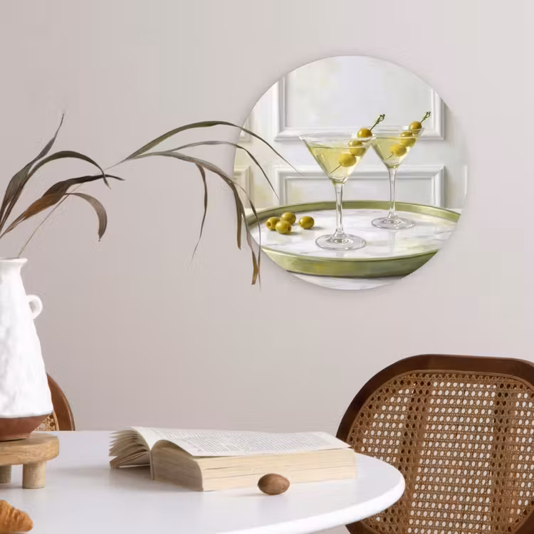 Muurcirkel - Drank - Martini - Olijven - Modern - Wit — 4