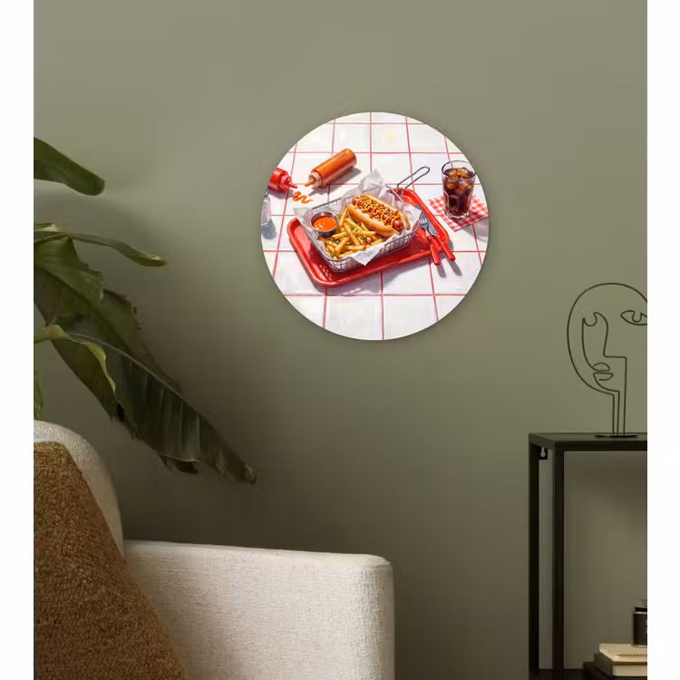 Muurcirkel - Eten - Hotdog - Fastfood - Modern - Rood — 3