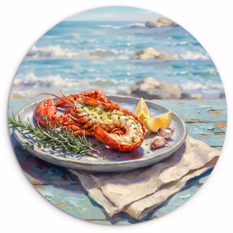 Muurcirkel - Eten - Zee - Kust - Modern - Blauw — 1