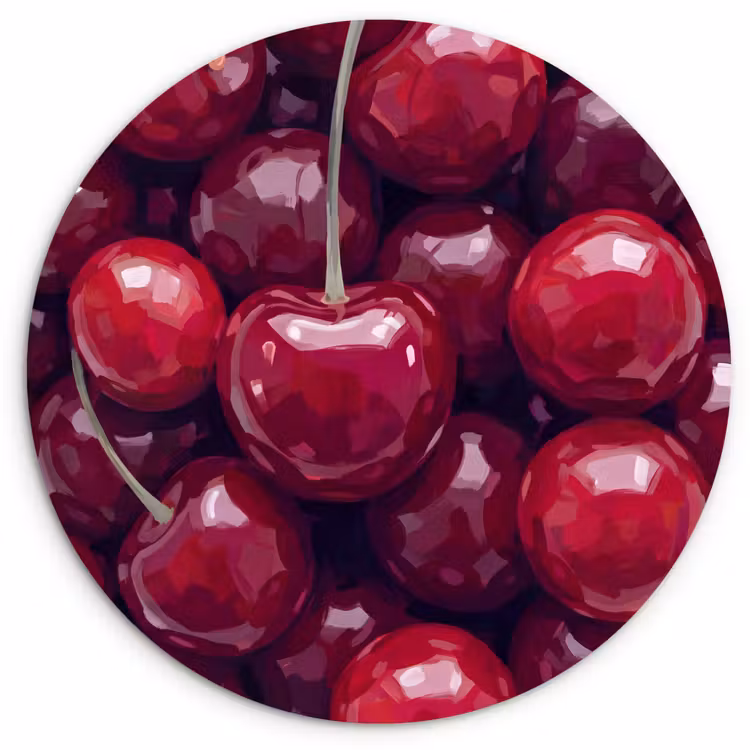Muurcirkel - Fruit - Kersen - Eten - Modern - Rood — 1