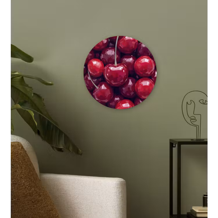 Muurcirkel - Fruit - Kersen - Eten - Modern - Rood — 3
