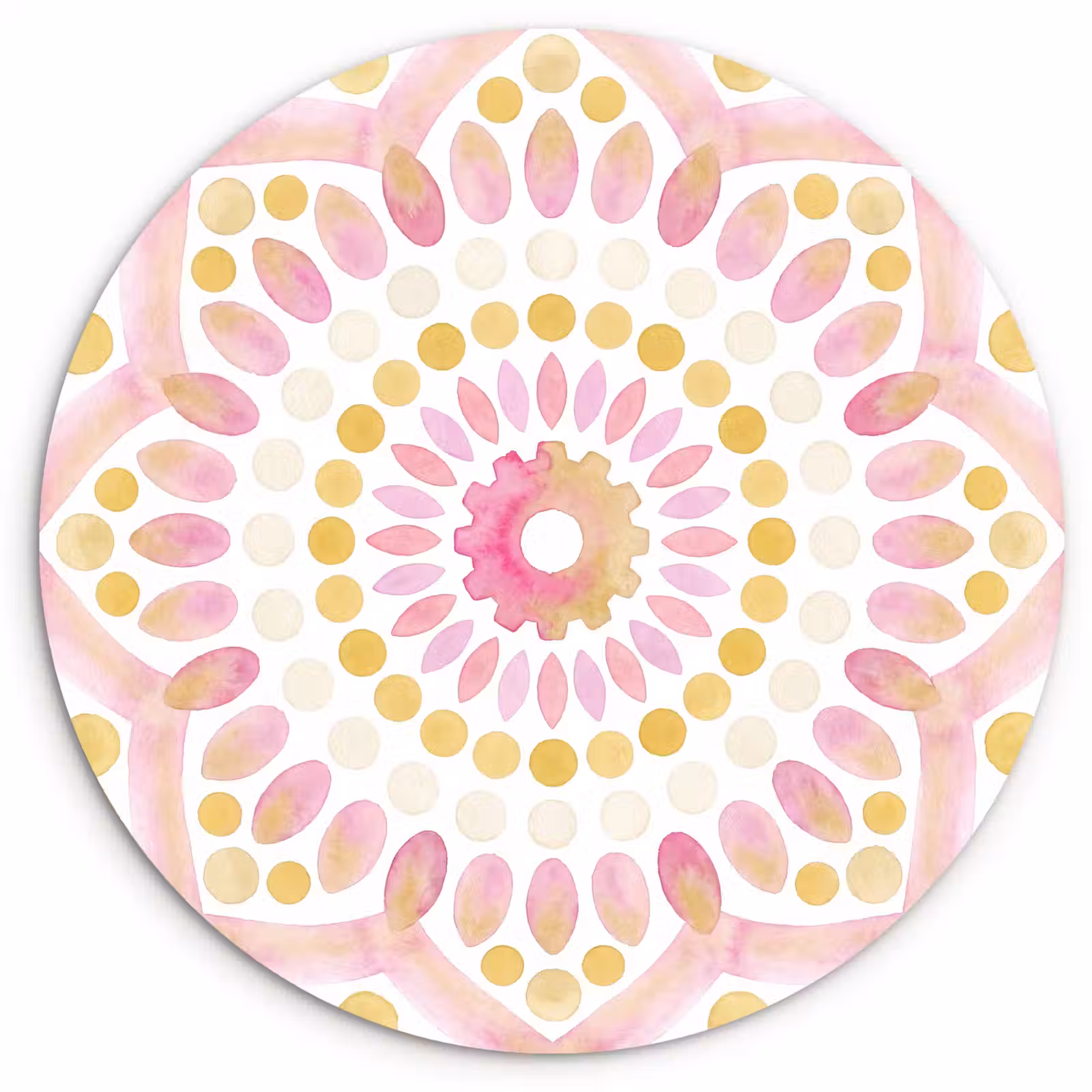Muurcirkel - Abstract - Mandala - Kunst - Modern - Roze — 1