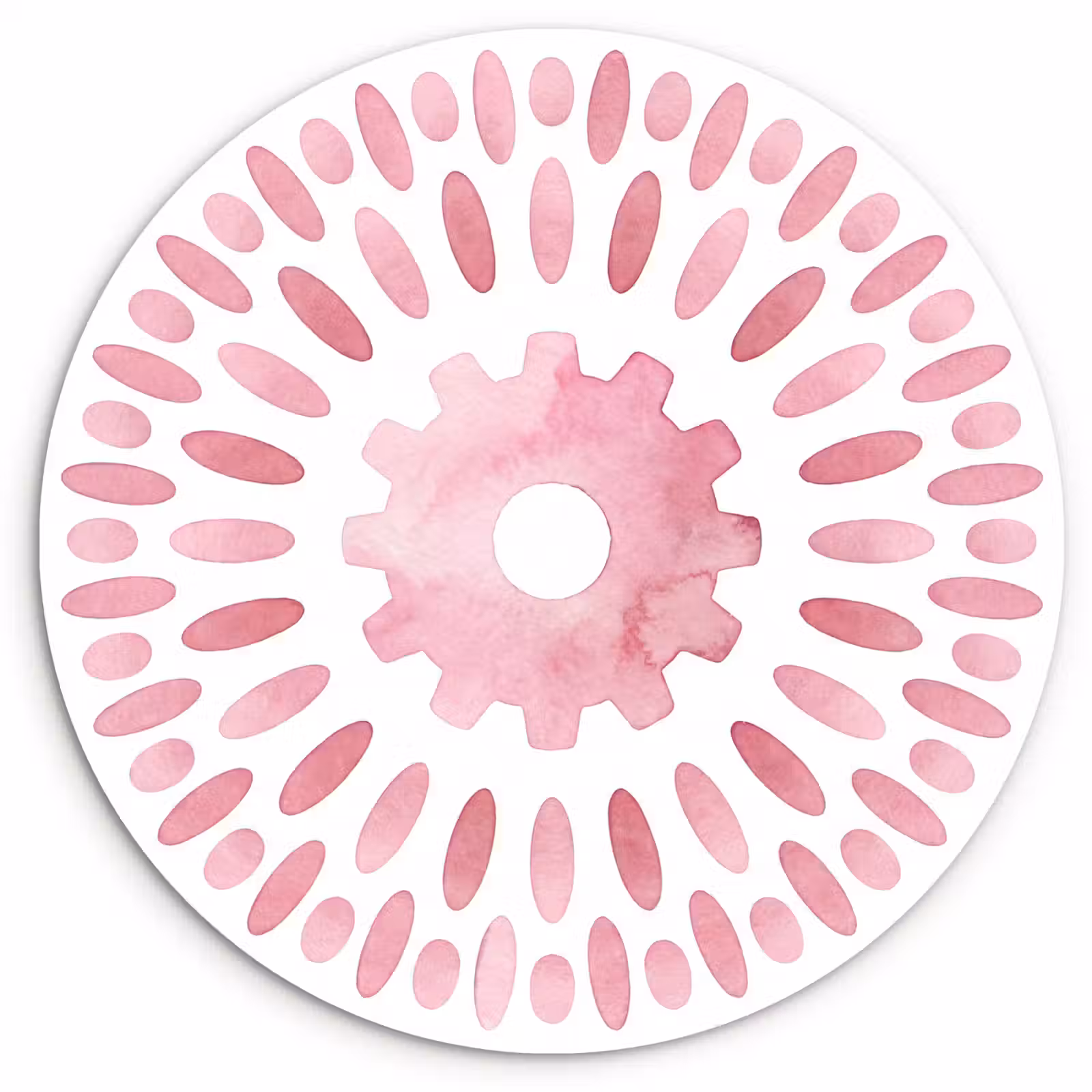 Muurcirkel - Abstract - Vormen - Patroon - Aquarel - Roze — 1