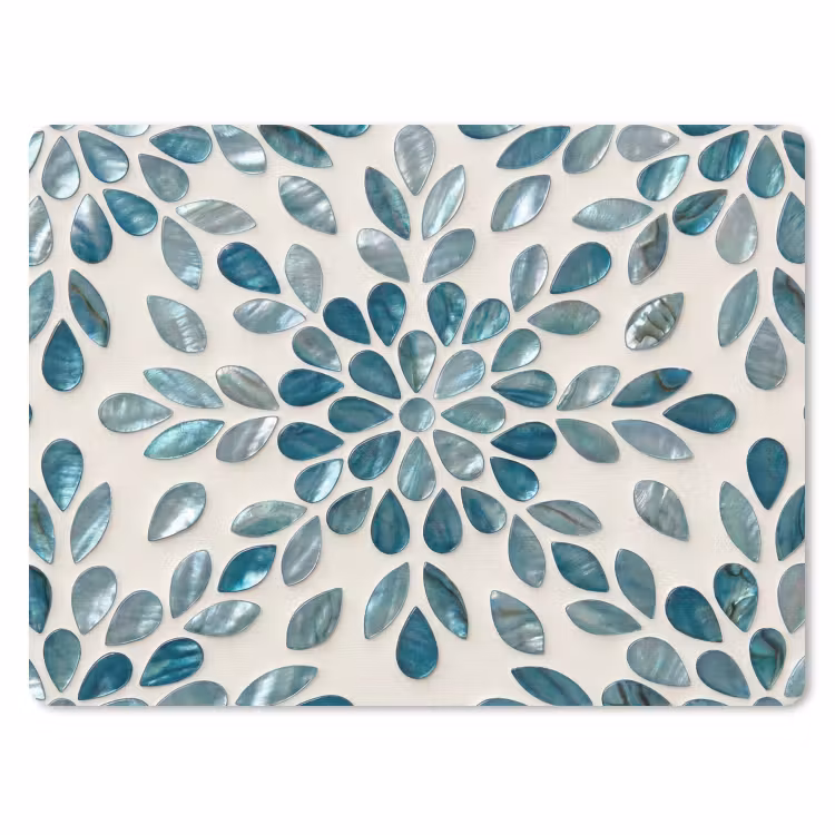Muismat - Patroon - Bladeren - Abstract - Modern - Turquoise — 1