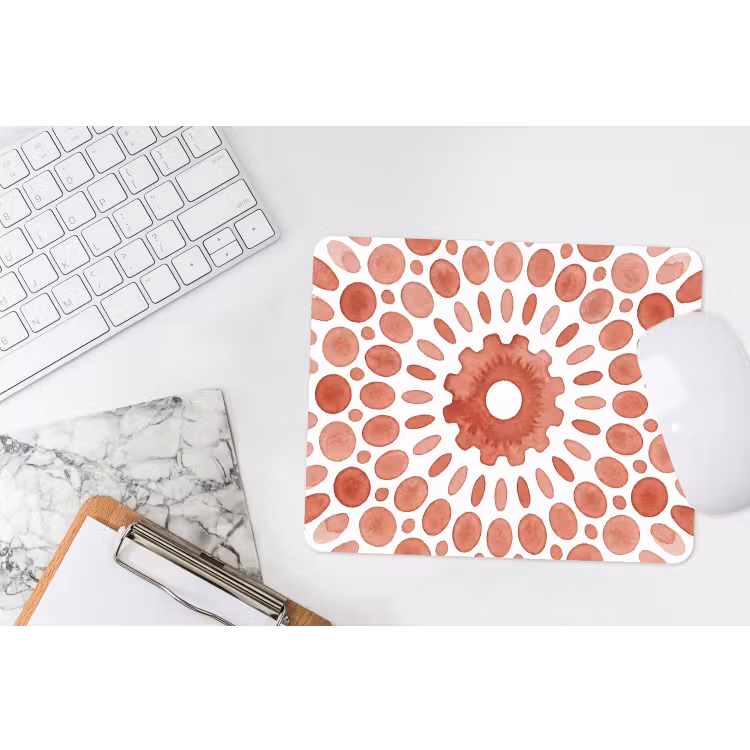 Muismat - Patroon - Cirkels - Abstract - Modern - Rood — 2