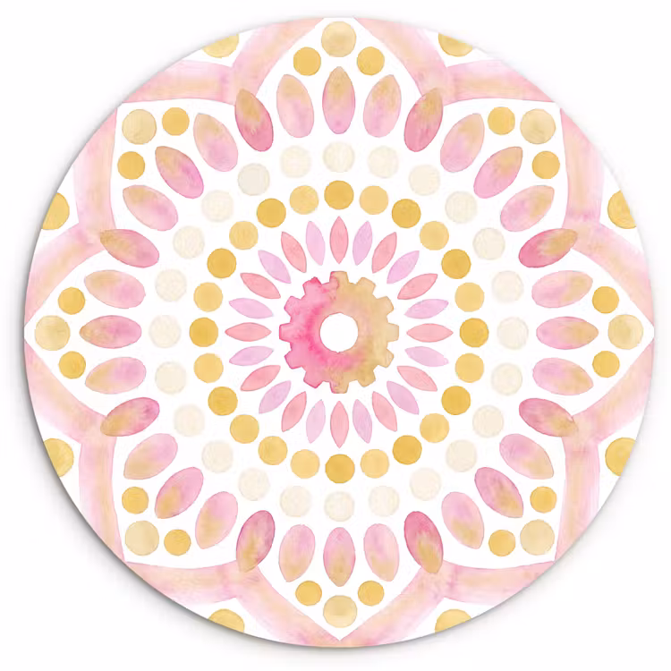 Muurcirkel - Abstract - Mandala - Kunst - Modern - Roze — 1