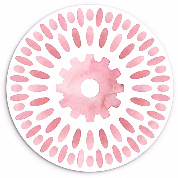 Muurcirkel - Abstract - Vormen - Patroon - Aquarel - Roze — 1