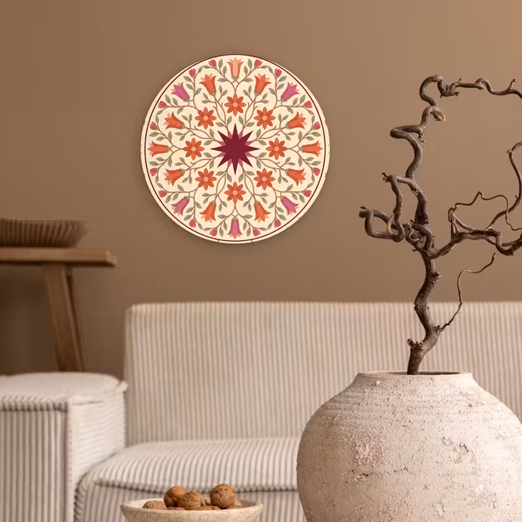 Muurcirkel - Bloemen - Mandala - Decoratief - Rood — 2