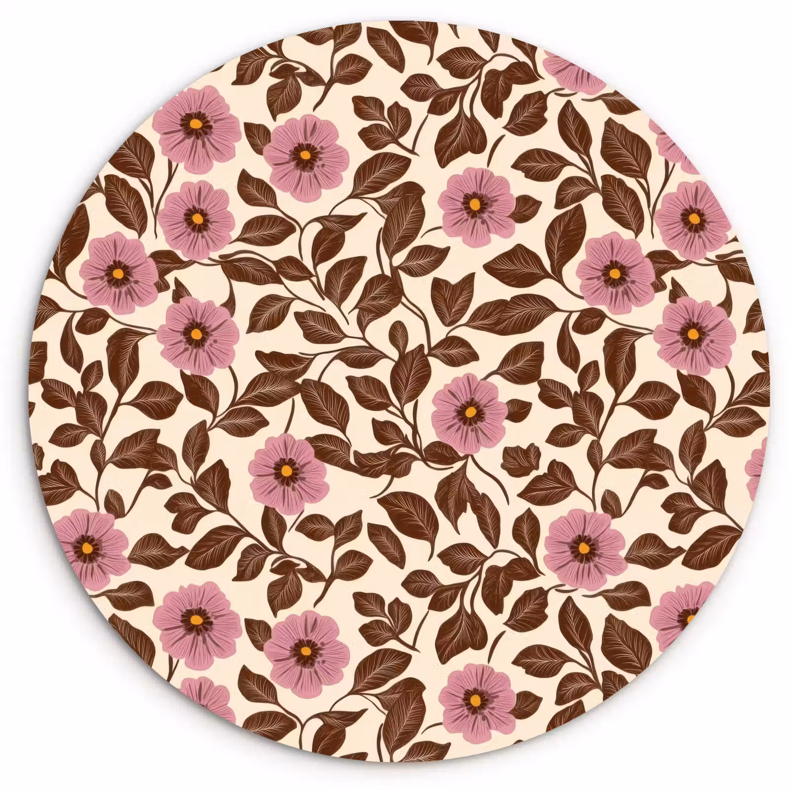 Muurcirkel - Bloemen - Bladeren - Kleurrijk — 1