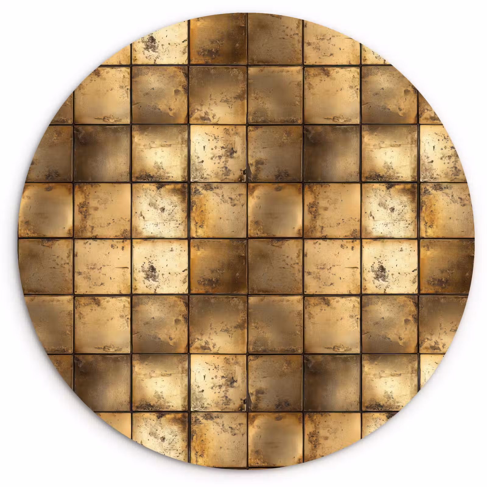 Muurcirkel - Geometrisch - Tegels - Goud — 1