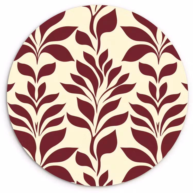 Muurcirkel - Abstract - Bladeren - Burgundy — 1