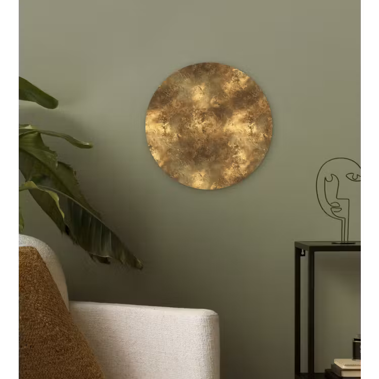 Muurcirkel - Antiek - Metaallook - Goud — 3