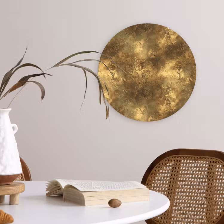 Muurcirkel - Antiek - Metaallook - Goud — 4