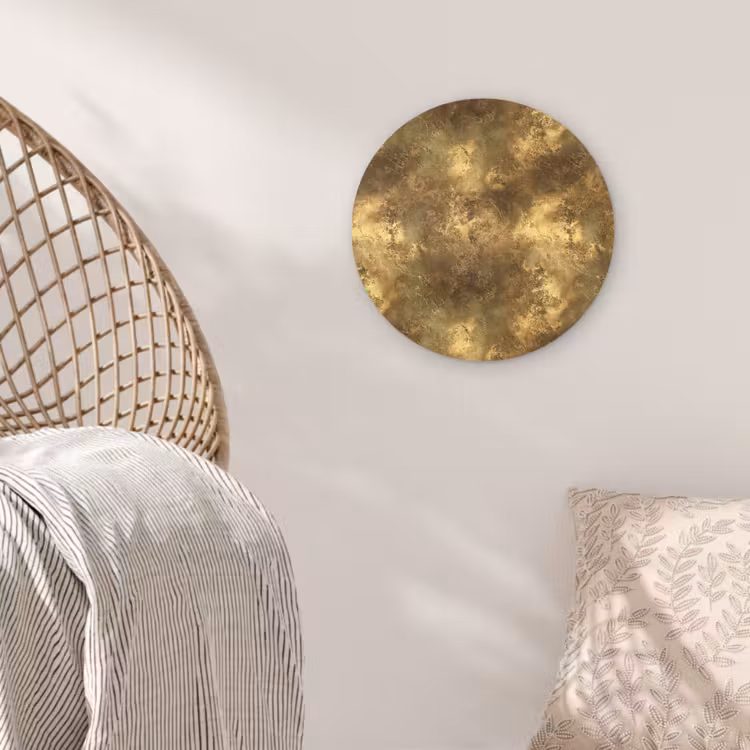 Muurcirkel - Antiek - Metaallook - Goud — 5
