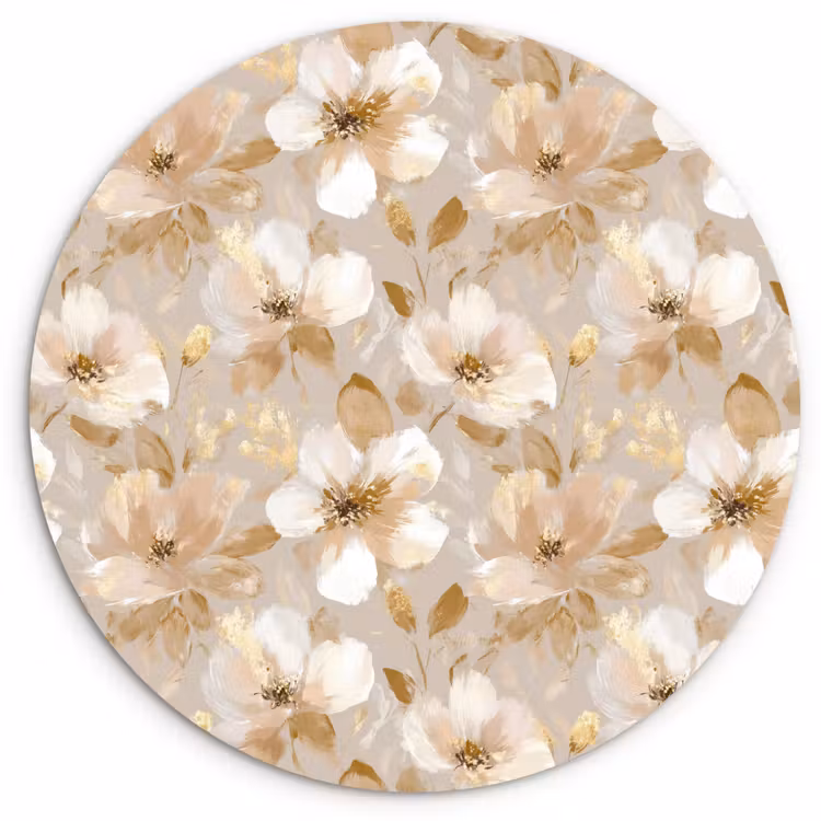 Muurcirkel - Bloemen - artistiek - Goud — 1