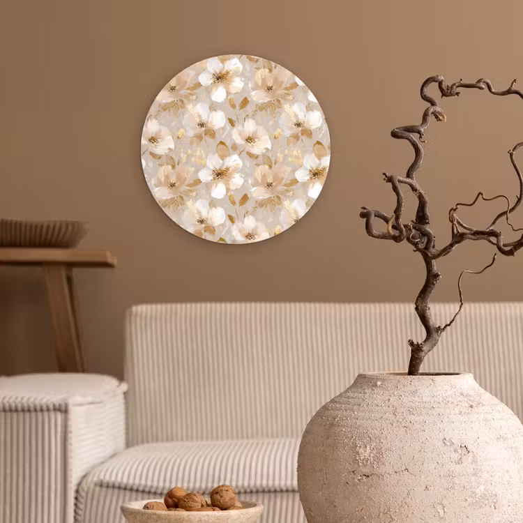 Muurcirkel - Bloemen - artistiek - Goud — 2