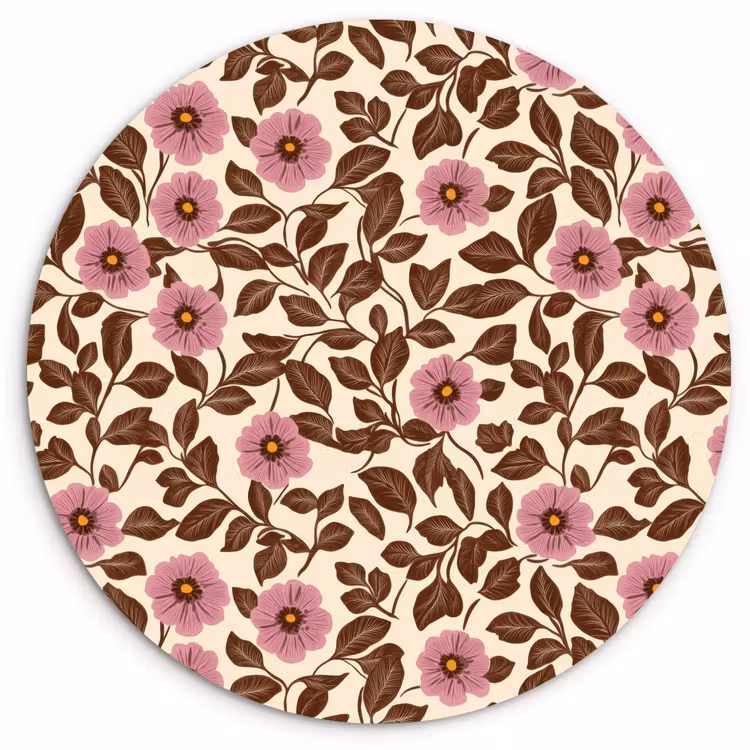 Muurcirkel - Bloemen - Bladeren - Kleurrijk — 1