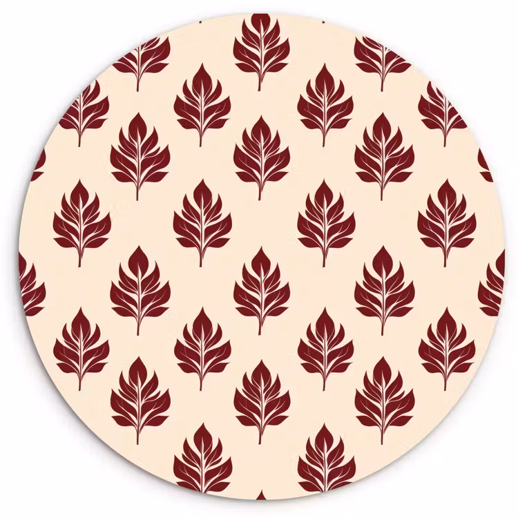 Muurcirkel - Botanisch - Patroon - Bordeaux — 1