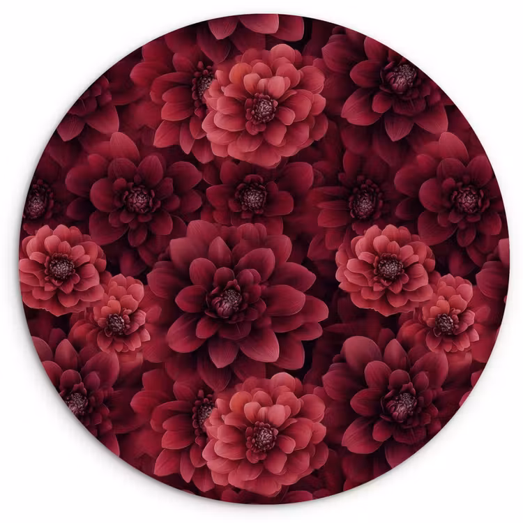 Muurcirkel - Dahlias - Bloemen - Rood — 1