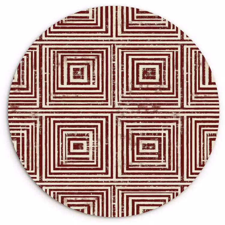 Muurcirkel - Geometrisch - Patroon - Rood — 1