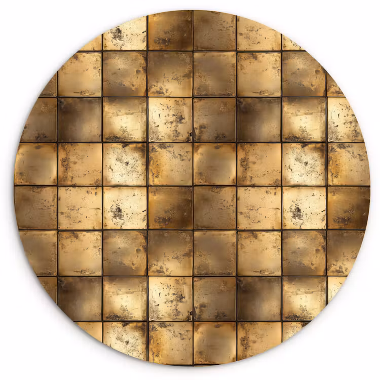 Muurcirkel - Geometrisch - Tegels - Goud — 1