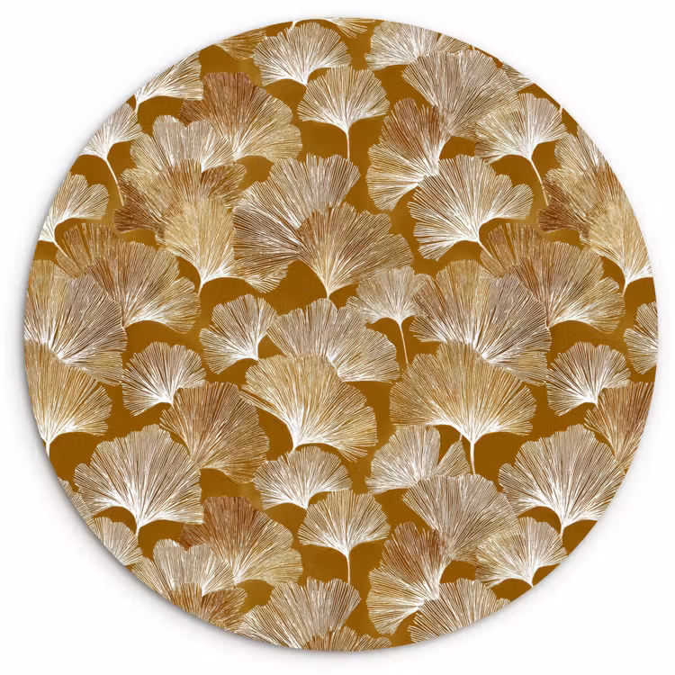 Muurcirkel - Ginkgo - Bladeren - Goud — 1