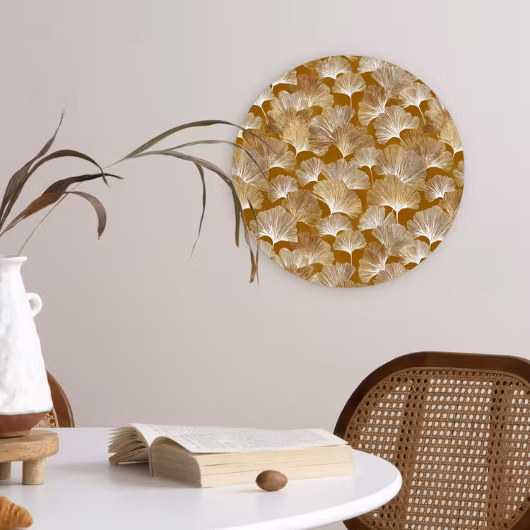 Muurcirkel - Ginkgo - Bladeren - Goud — 4