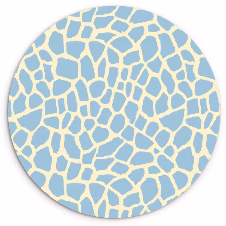 Muurcirkel - Giraf - Modern - Blauw — 1