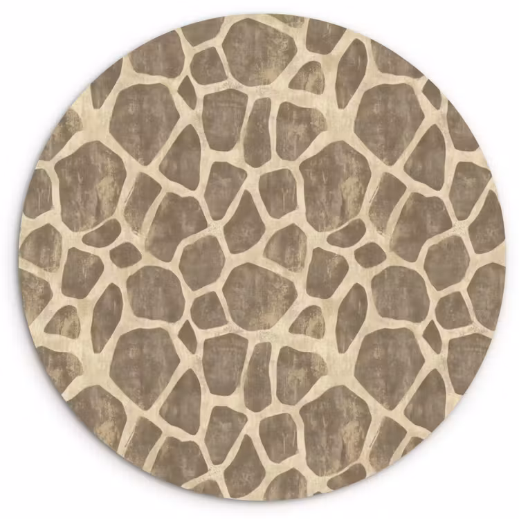 Muurcirkel - Giraf - Patroon - Beige - Bruin — 1