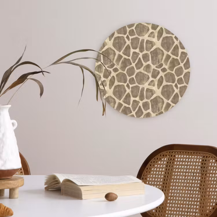 Muurcirkel - Giraf - Patroon - Beige - Bruin — 4