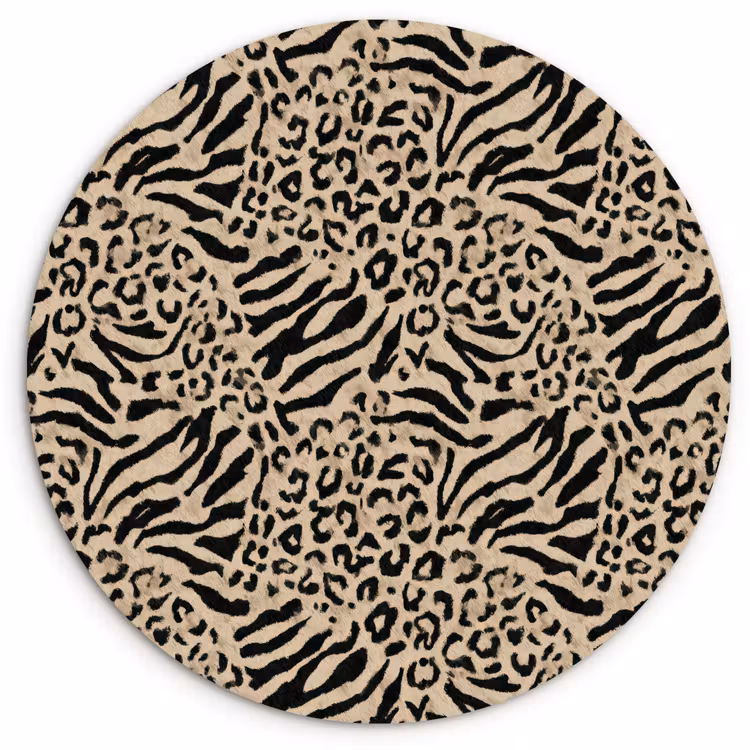 Muurcirkel - Giraf - Zebra - Motief - Bruin — 1