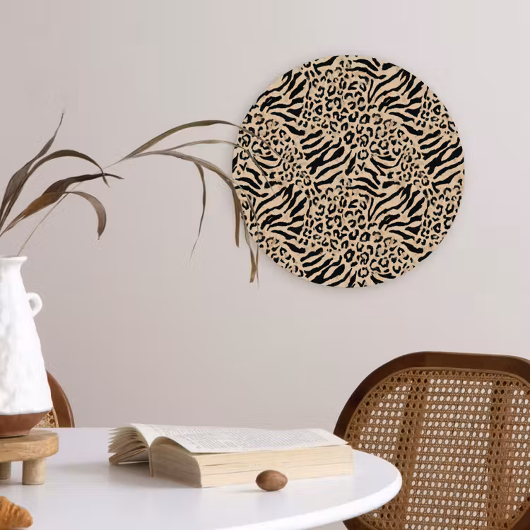 Muurcirkel - Giraf - Zebra - Motief - Bruin — 4