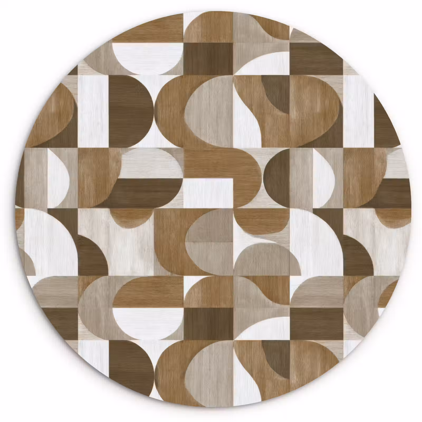Muurcirkel - Abstract - Retro - Bruin — 1