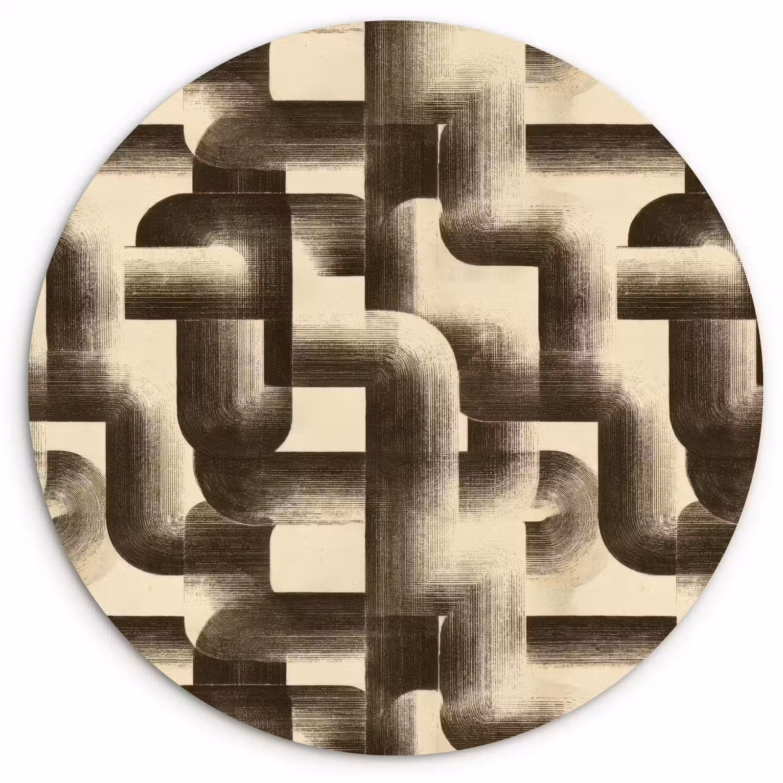 Muurcirkel - Abstract - Retro - Zwart — 1