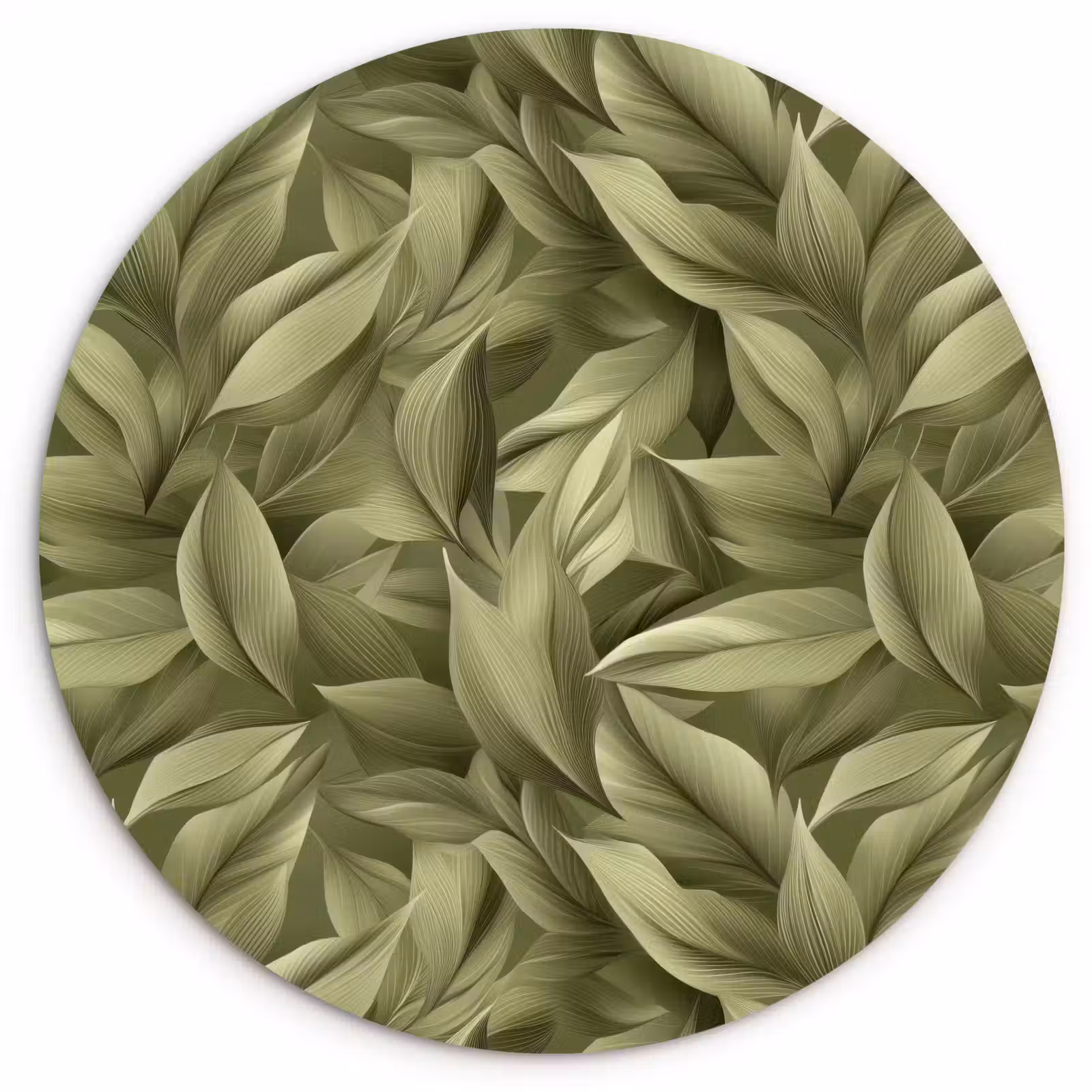 Muurcirkel - Bladeren - Modern - Groen — 1
